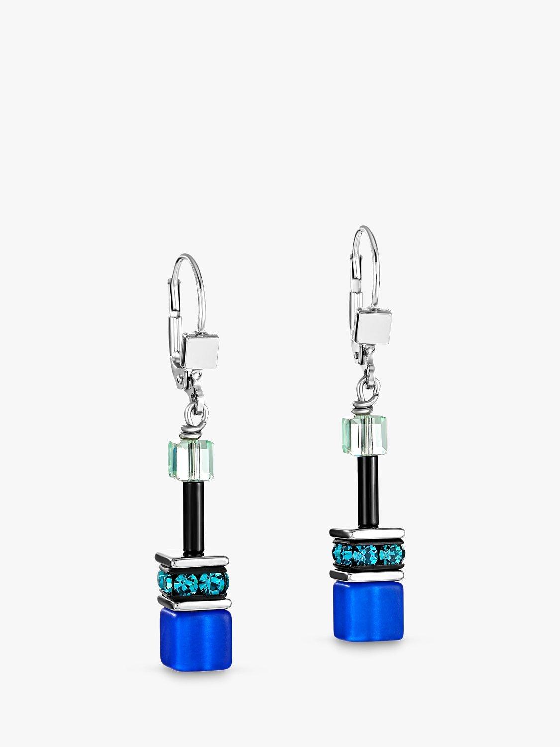 Product image 1 of 2, which shows COEUR DE LION Swarovski Crystal Drop Earrings, Blue/Multi