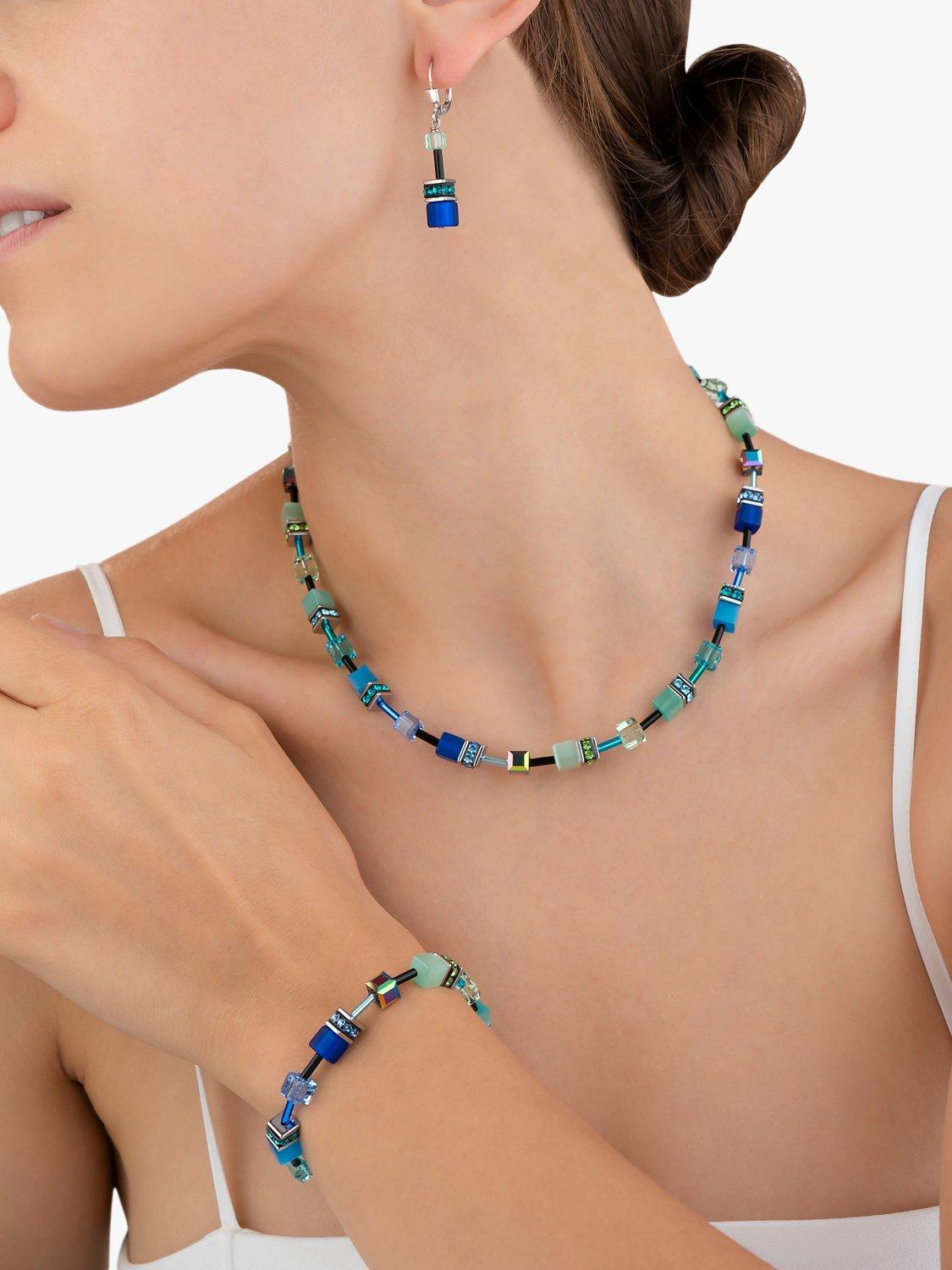 Product image 2 of 2, which shows COEUR DE LION Swarovski Crystal Drop Earrings, Blue/Multi