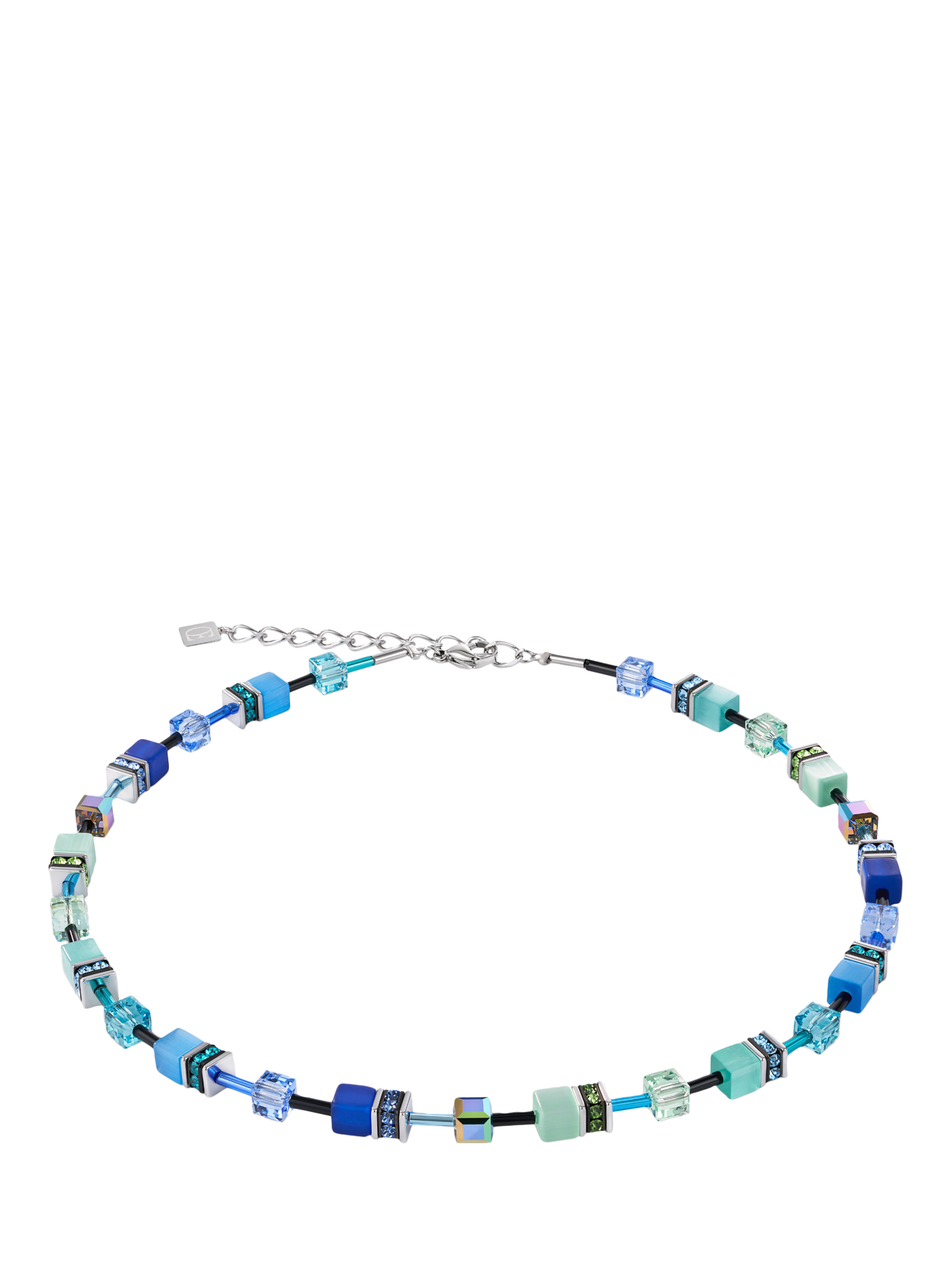 Product image 1 of 2, which shows COEUR DE LION Cube Bead Collar Necklace, Blue/Green