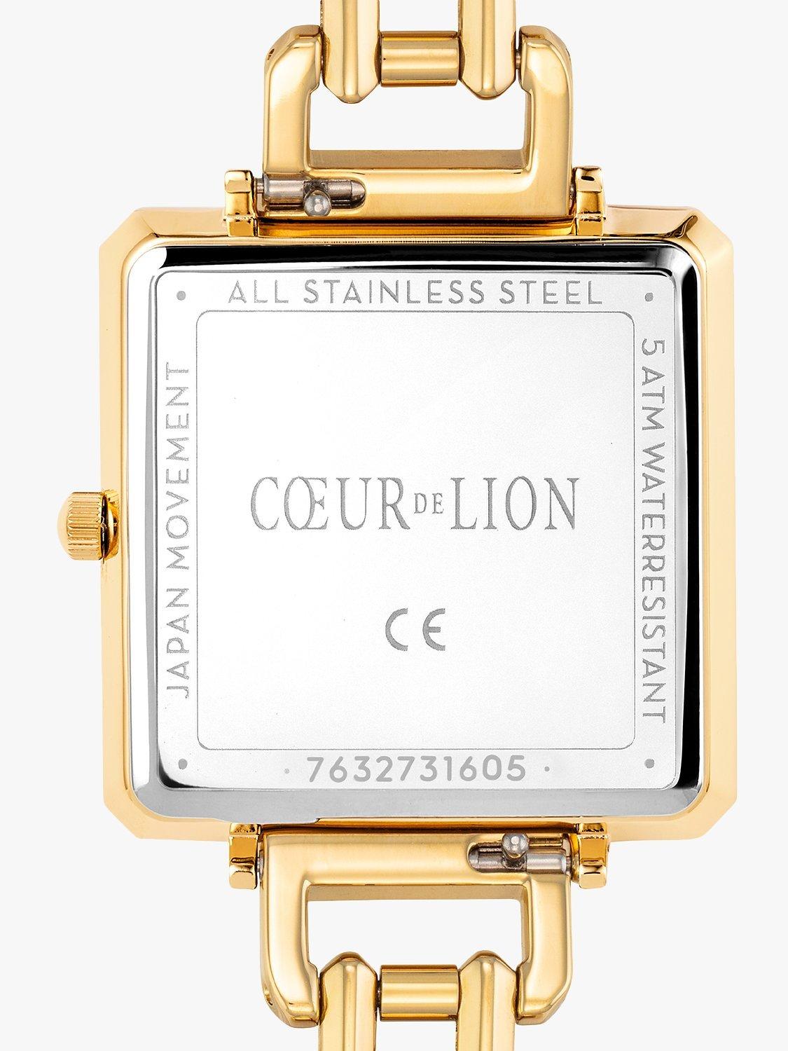 Product image 5 of 6, which shows COEUR DE LION 7632/74-1643 Women's Swarovski® Crystals Bracelet Strap Watch, Gold/Multi