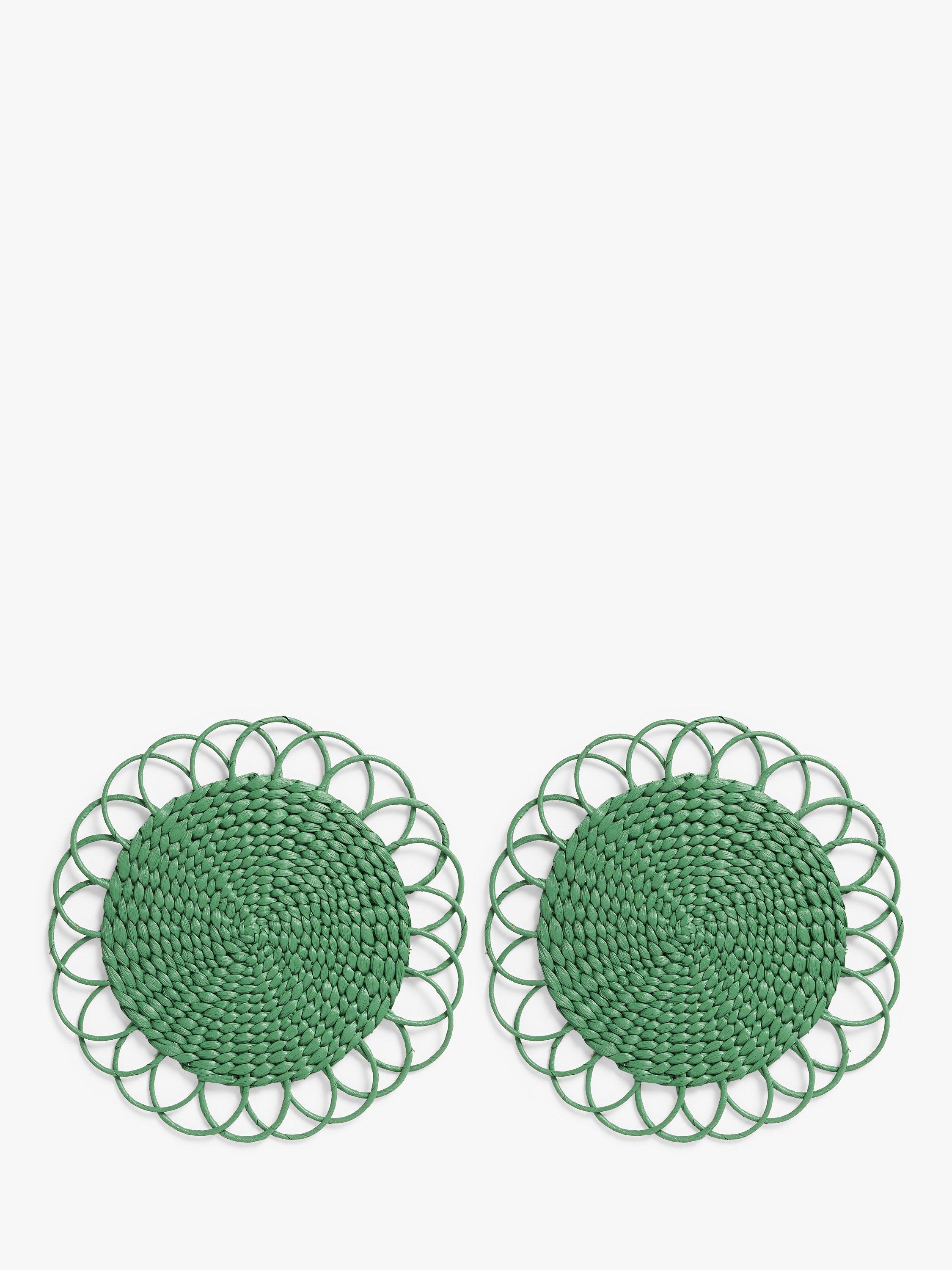 John Lewis Decorative Flower Water Hyacinth Woven Placemats, Set of 2