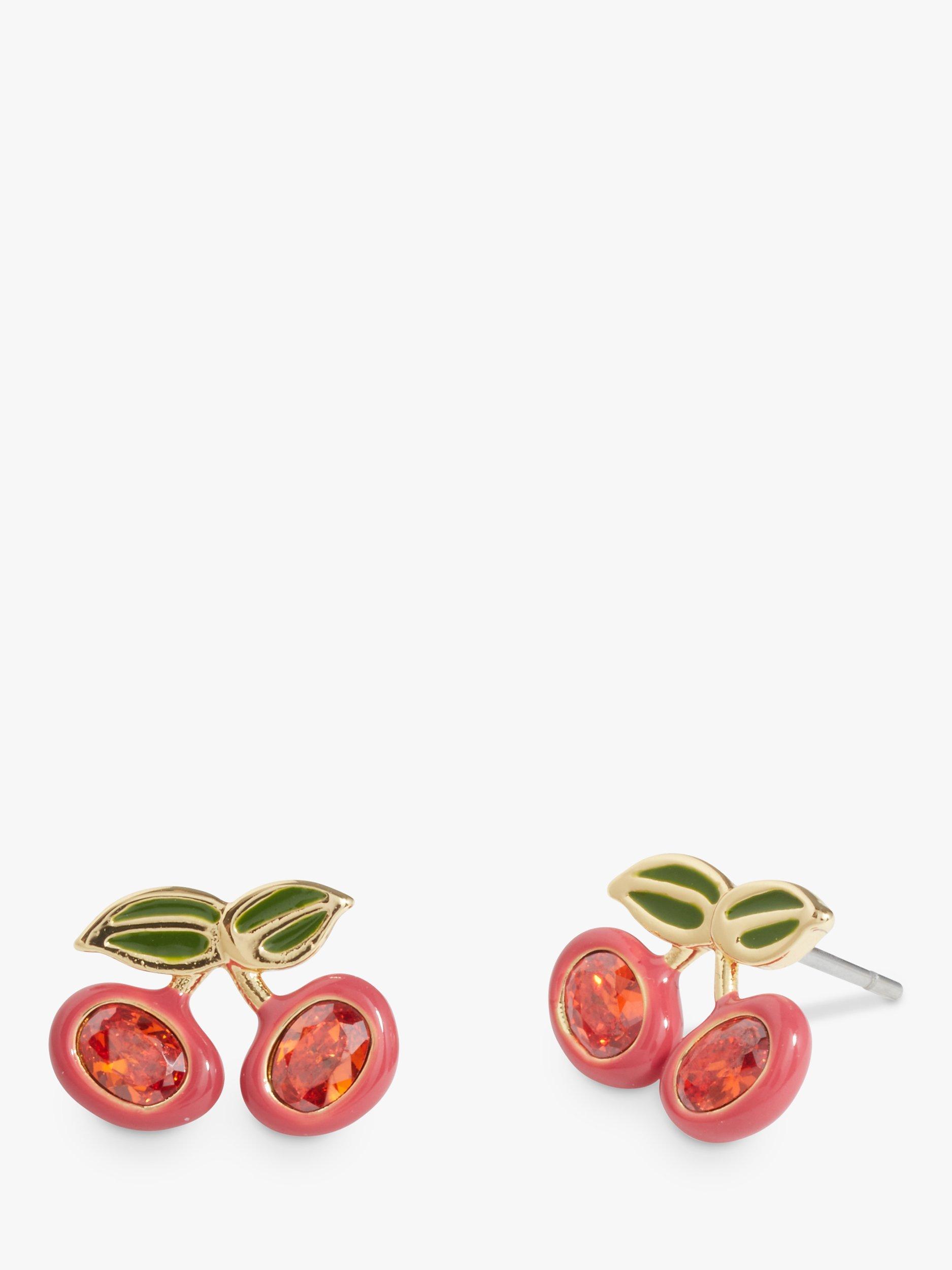 Coach Crystal Cherry Stud Earrings, Multi