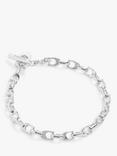 Coach Refined Signature Sculpted C-Link Chain Bracelet, Silver