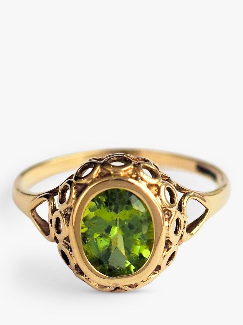 L & T Heirlooms Pre-Loved 9ct Gold Solitaire Peridot Ring