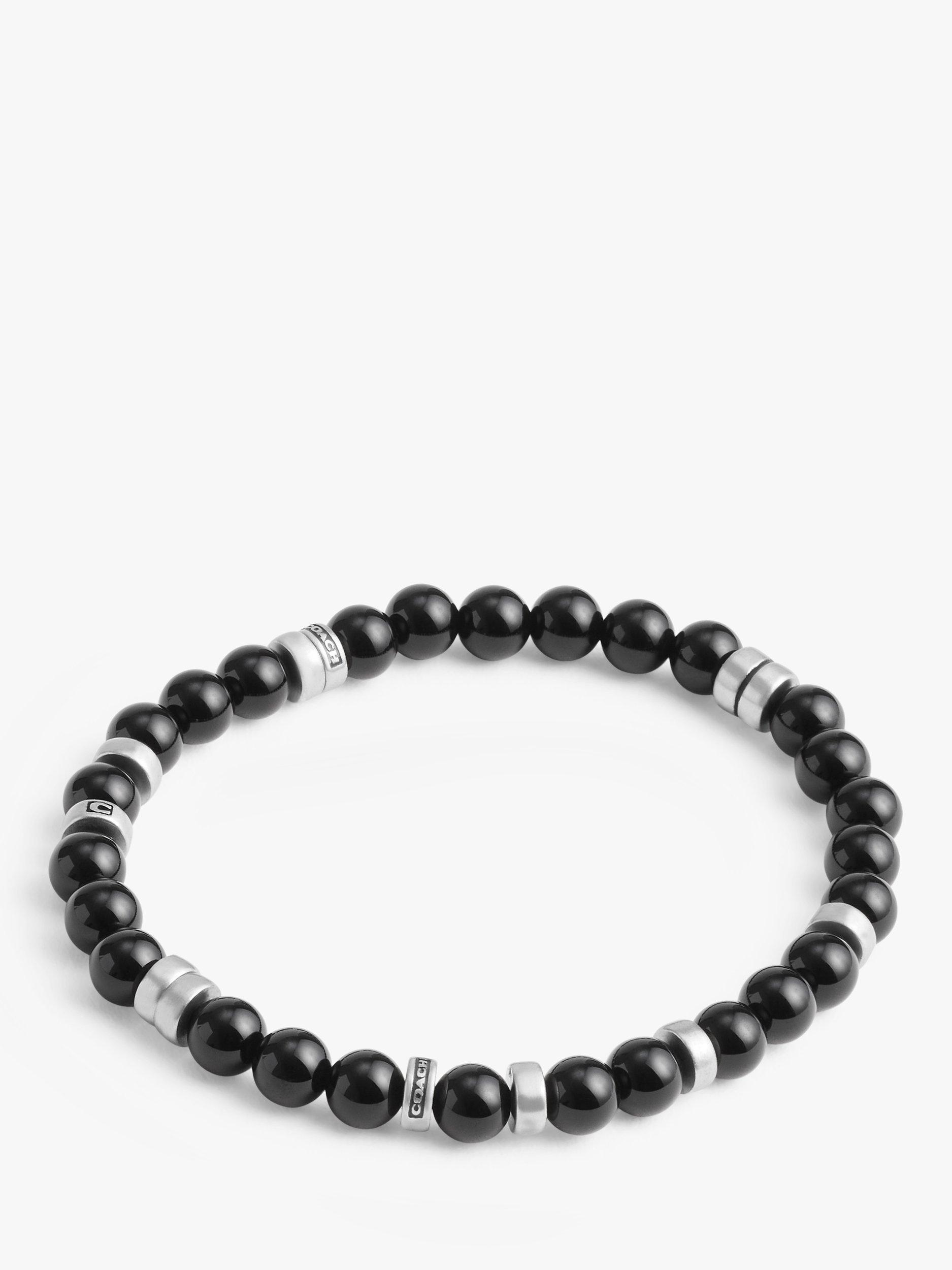 Coach Semi Precious Stone Beaded Bracelet, Onyx