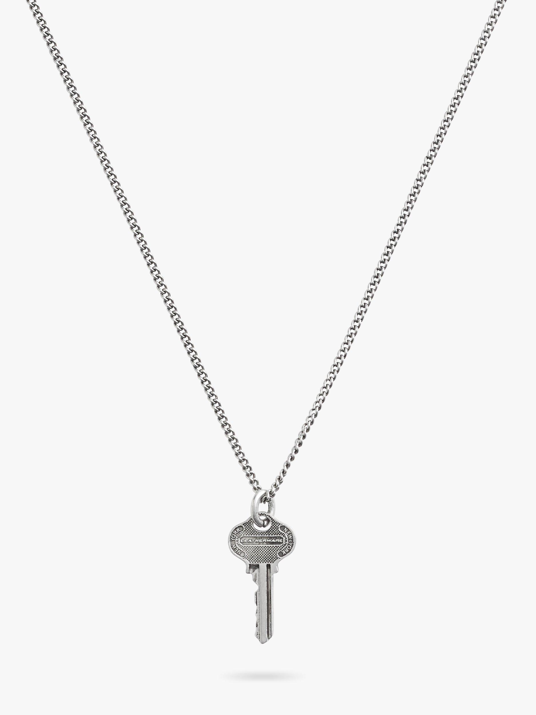 Coach Key Pendant Necklace, Silver