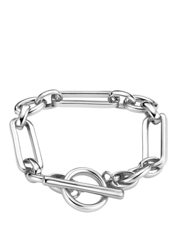 Orelia Rectangular Link T-Bar Bracelet, Silver, Silver