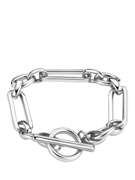 Orelia Rectangular Link T-Bar Bracelet, Silver, Silver