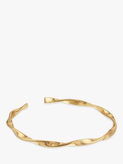 Orelia Ribbon Twist Bangle, Gold, Gold