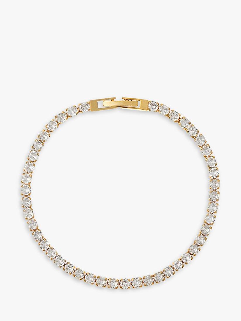 Orelia Crystal Tennis Bracelet, Gold