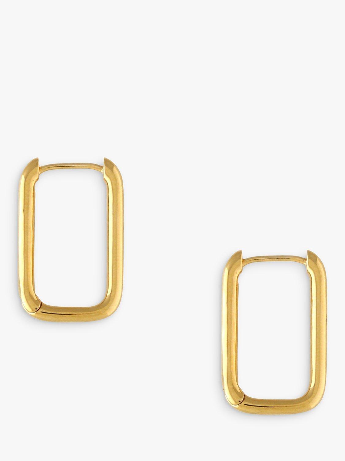 Orelia Clean Squoval Hoop Earrings, Gold