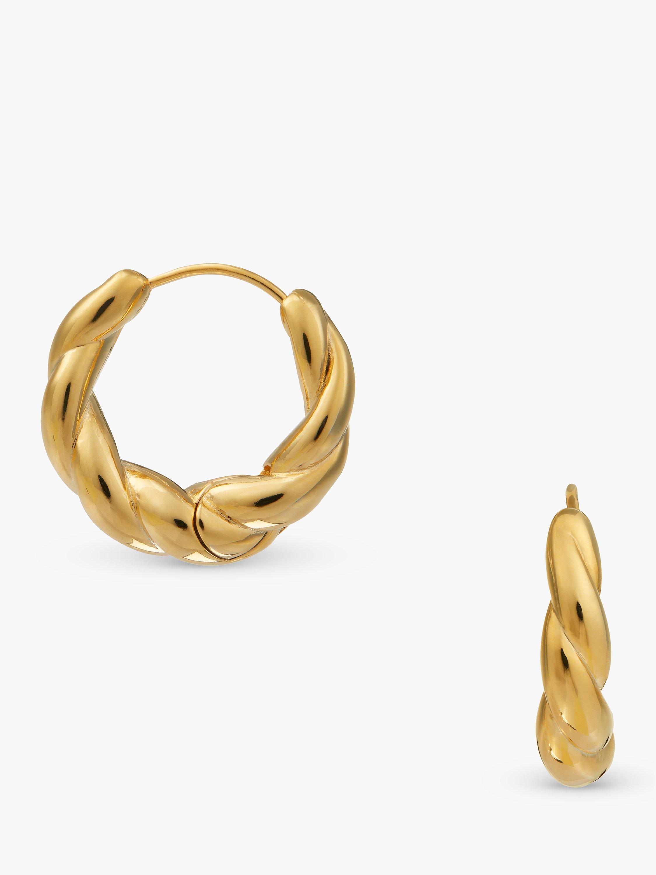 Orelia Rope Twist Mid-Sized Hoop Earrings, Gold