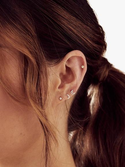 Orelia Celestial Ear Party Stud Earrings, Pack of 6 Singles, Silver - view 2, Silver