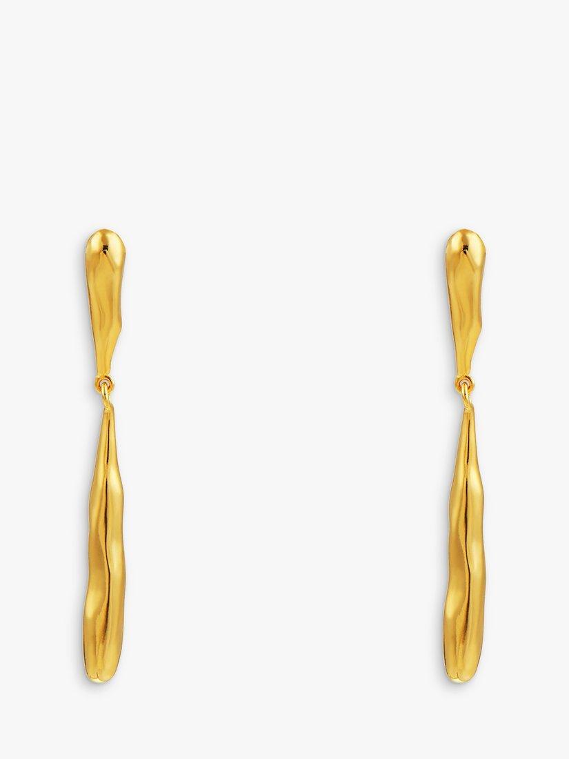 Orelia Organic Droplet Stud Earrings, Gold