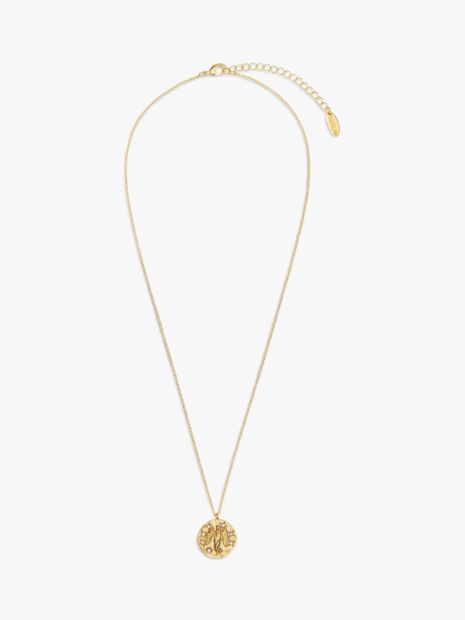 Product image 1 of 3, which shows Orelia Zodiac Medallion Necklace, Gold, Virgo