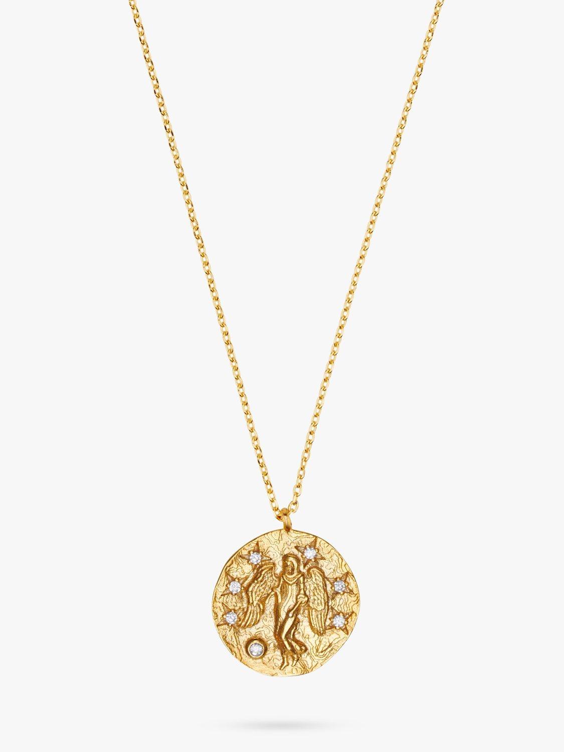 Product image 2 of 3, which shows Orelia Zodiac Medallion Necklace, Gold, Virgo