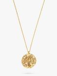 Orelia Zodiac Medallion Necklace, Gold