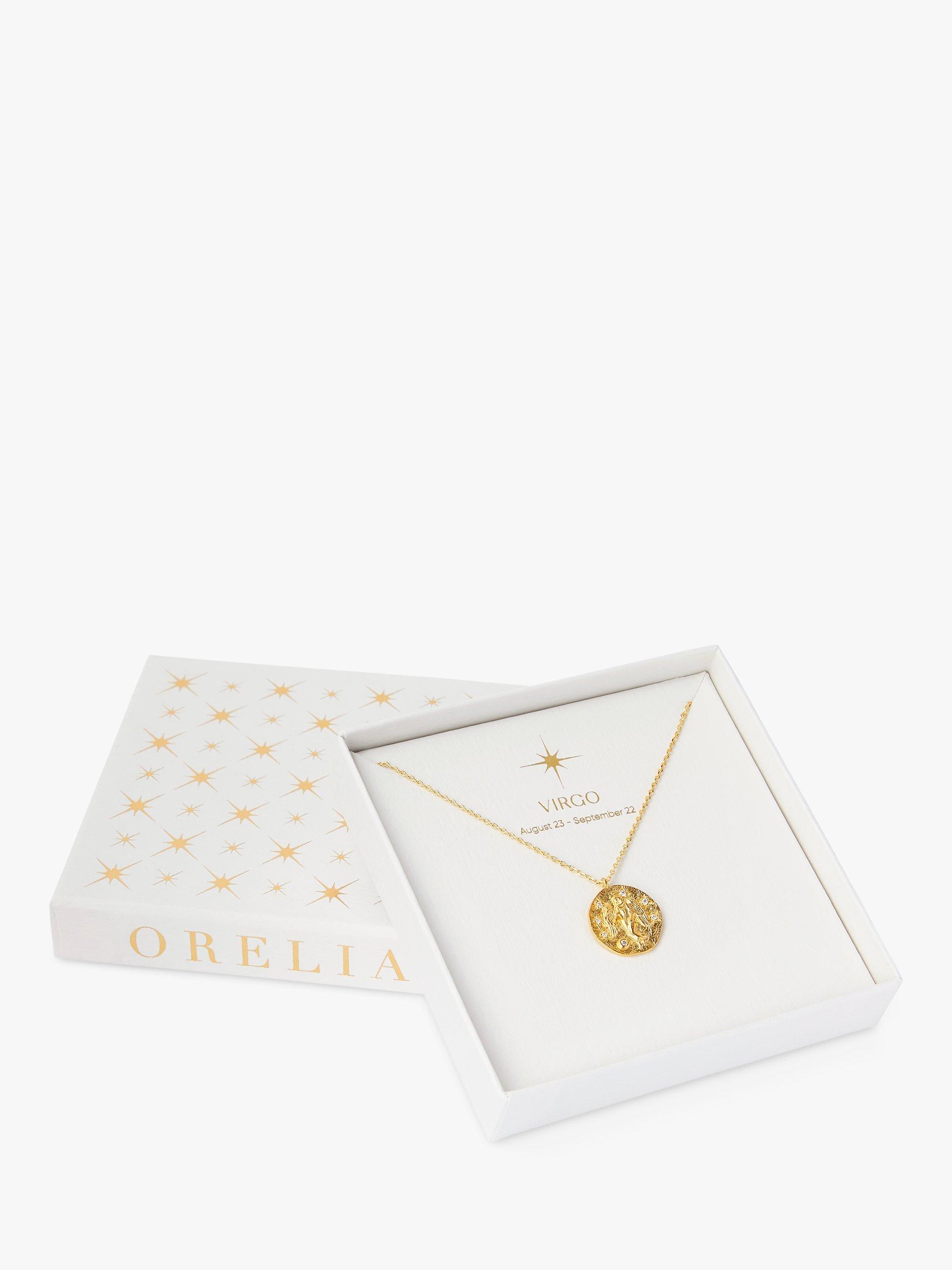 Product image 3 of 3, which shows Orelia Zodiac Medallion Necklace, Gold, Virgo