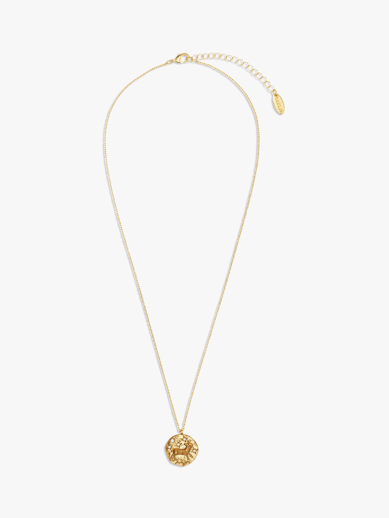 Orelia Zodiac Medallion Necklace, Gold