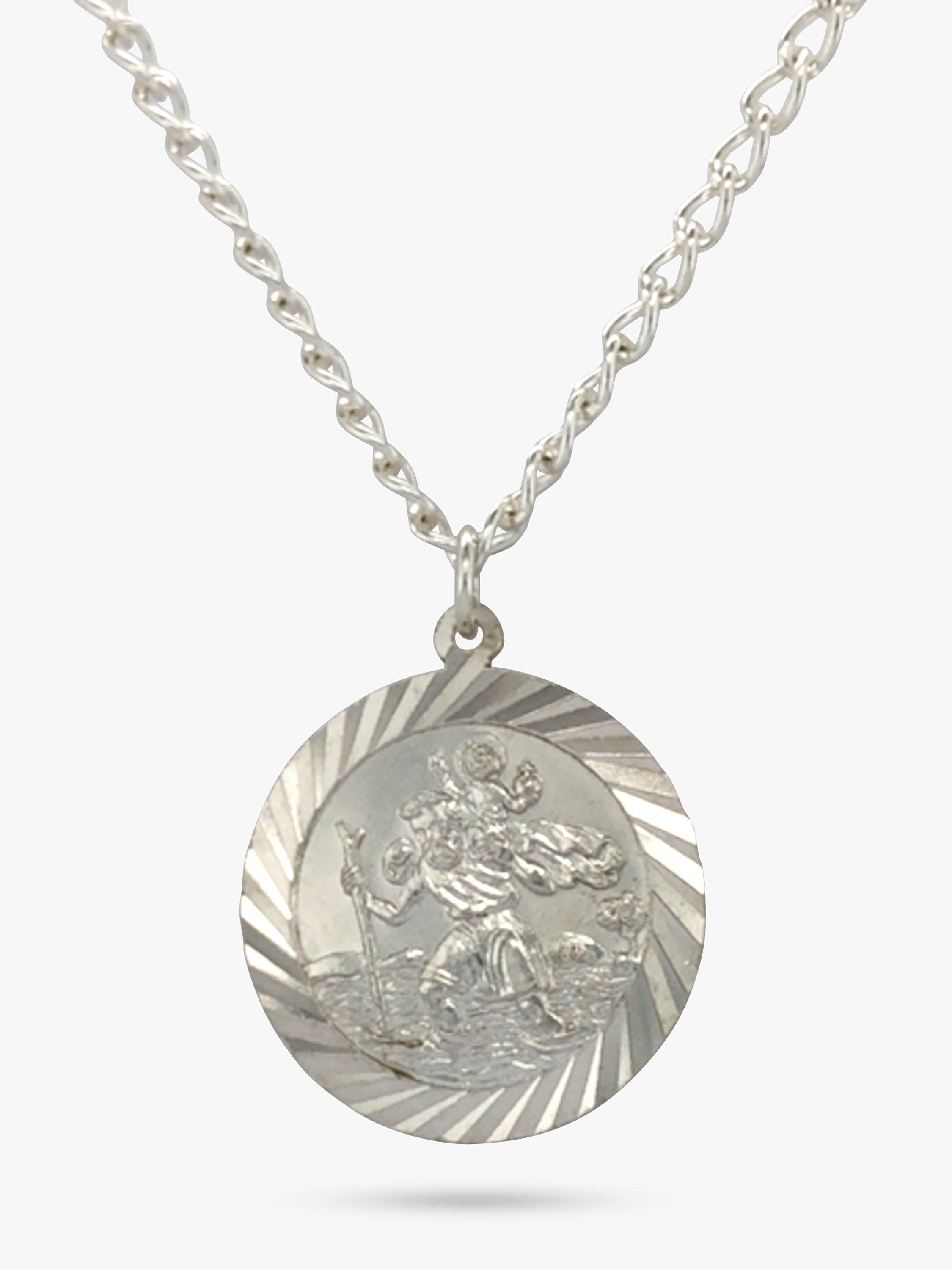 Vintage Fine Jewellery Pre-Loved St. Christopher Disc Pendant Necklace