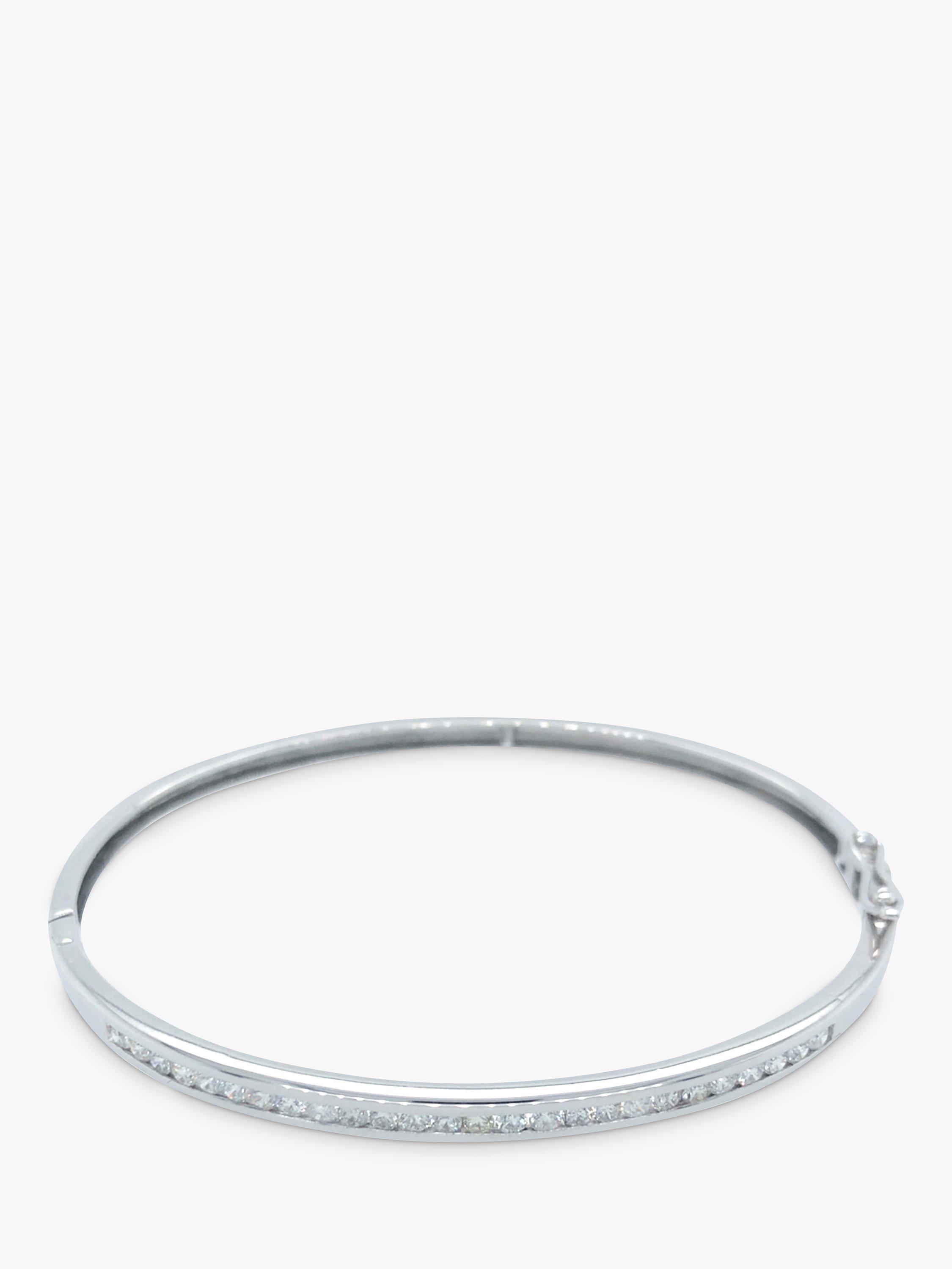 Vintage Fine Jewellery Pre-Loved 18ct White Gold Channel Set Diamond Bangle