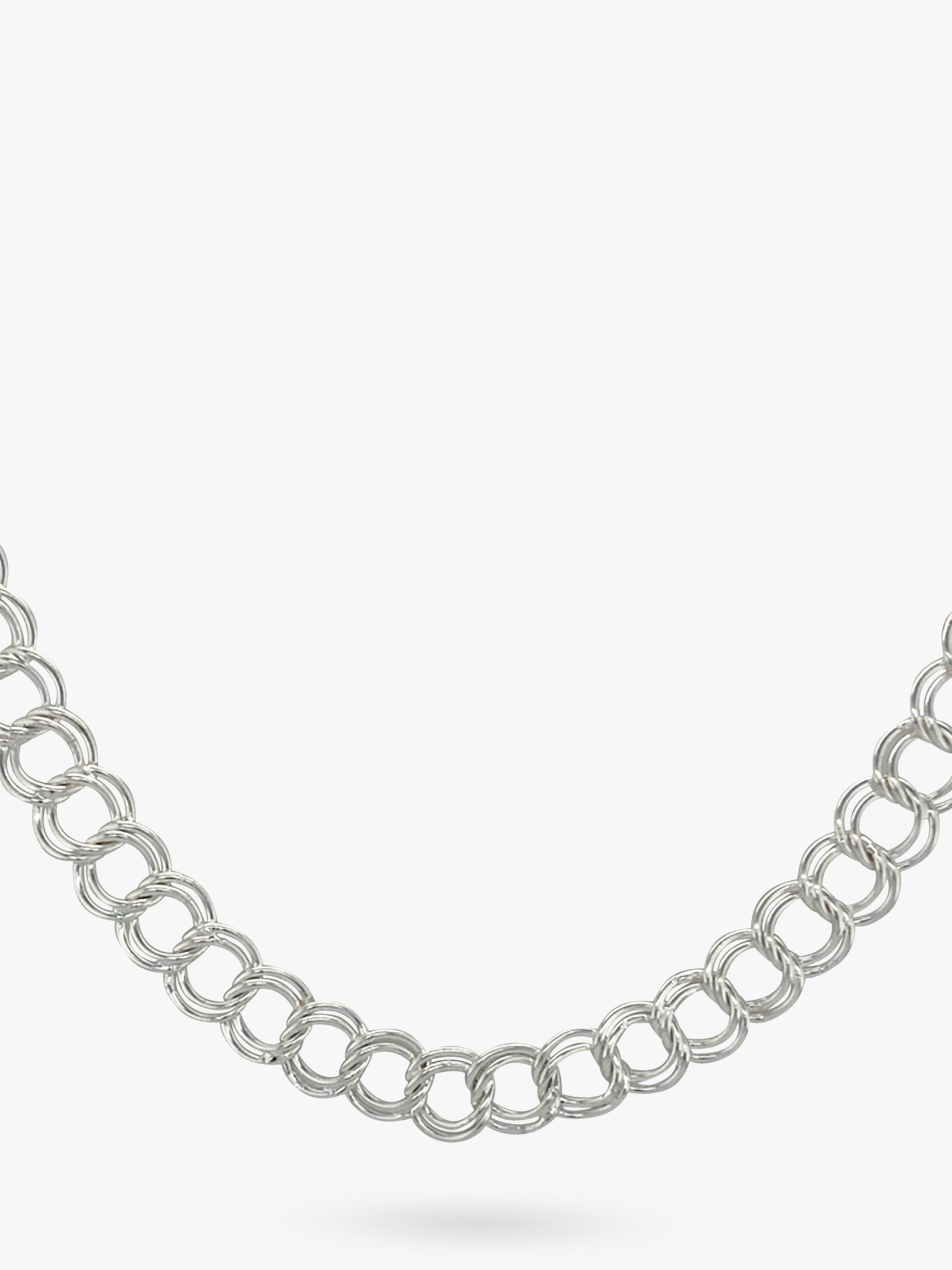 Vintage Fine Jewellery Pre-Loved Double Curb Link Chain Necklace, Dated Circa 1980s
