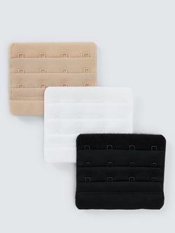 John Lewis 4 Hook Bra Extender, Pack of 3, Multi