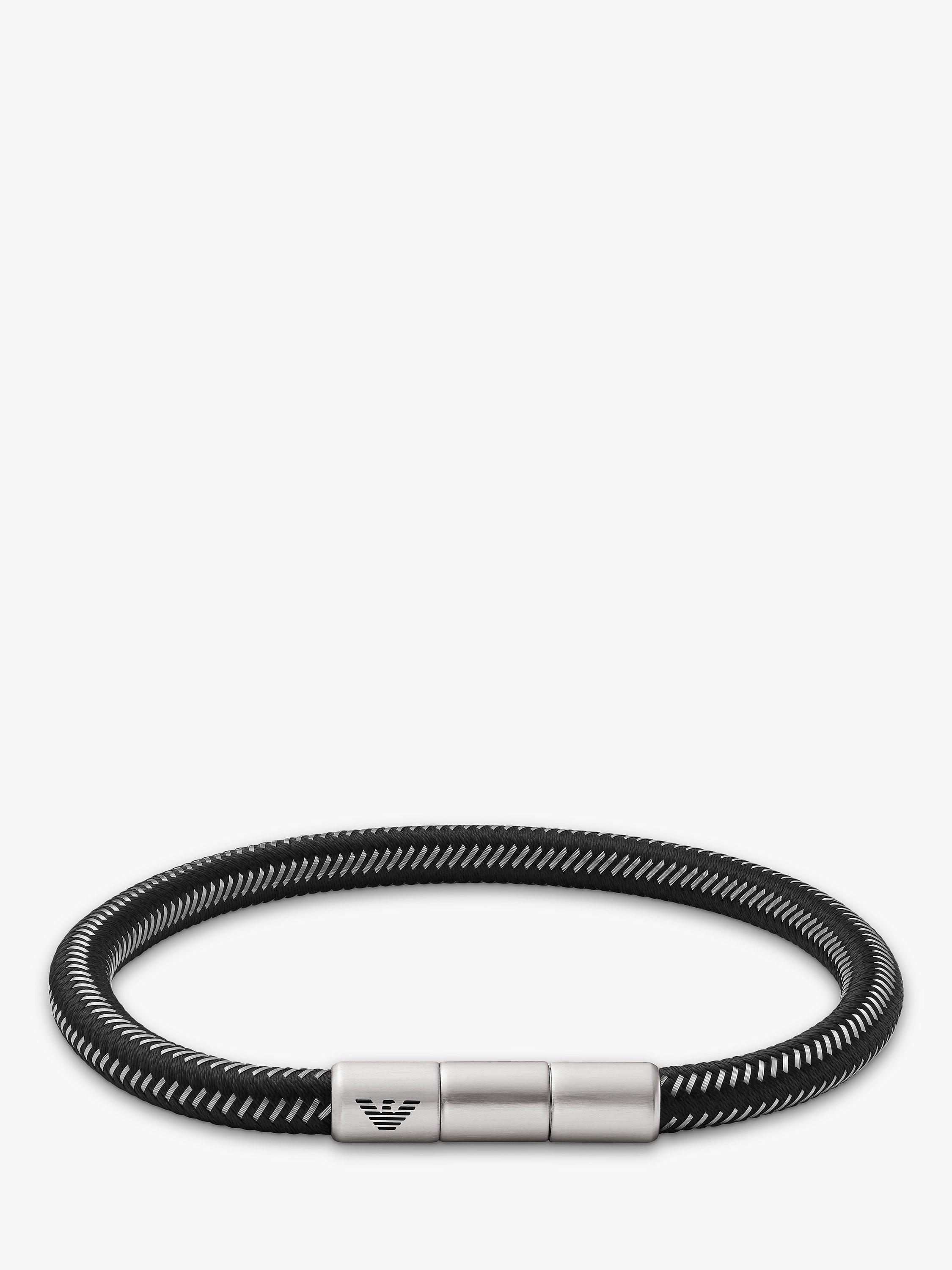 Emporio Armani Men's ID Cord Bracelet, Black