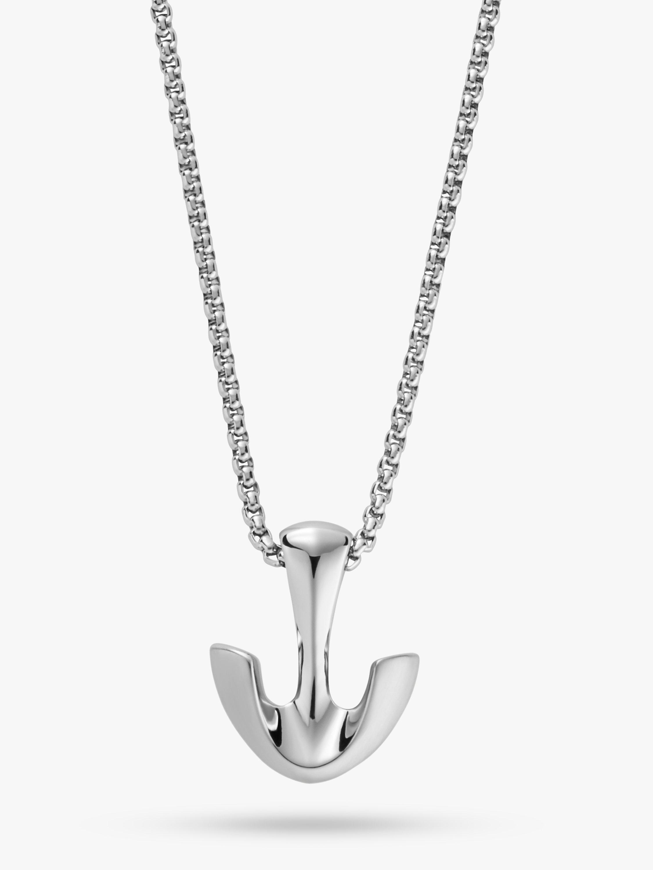 Skagen Men's Anchor Pendant Necklace, Silver
