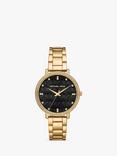 Michael Kors Women's Pyper Logo Dial Bracelet Strap Watch, Gold MK4593