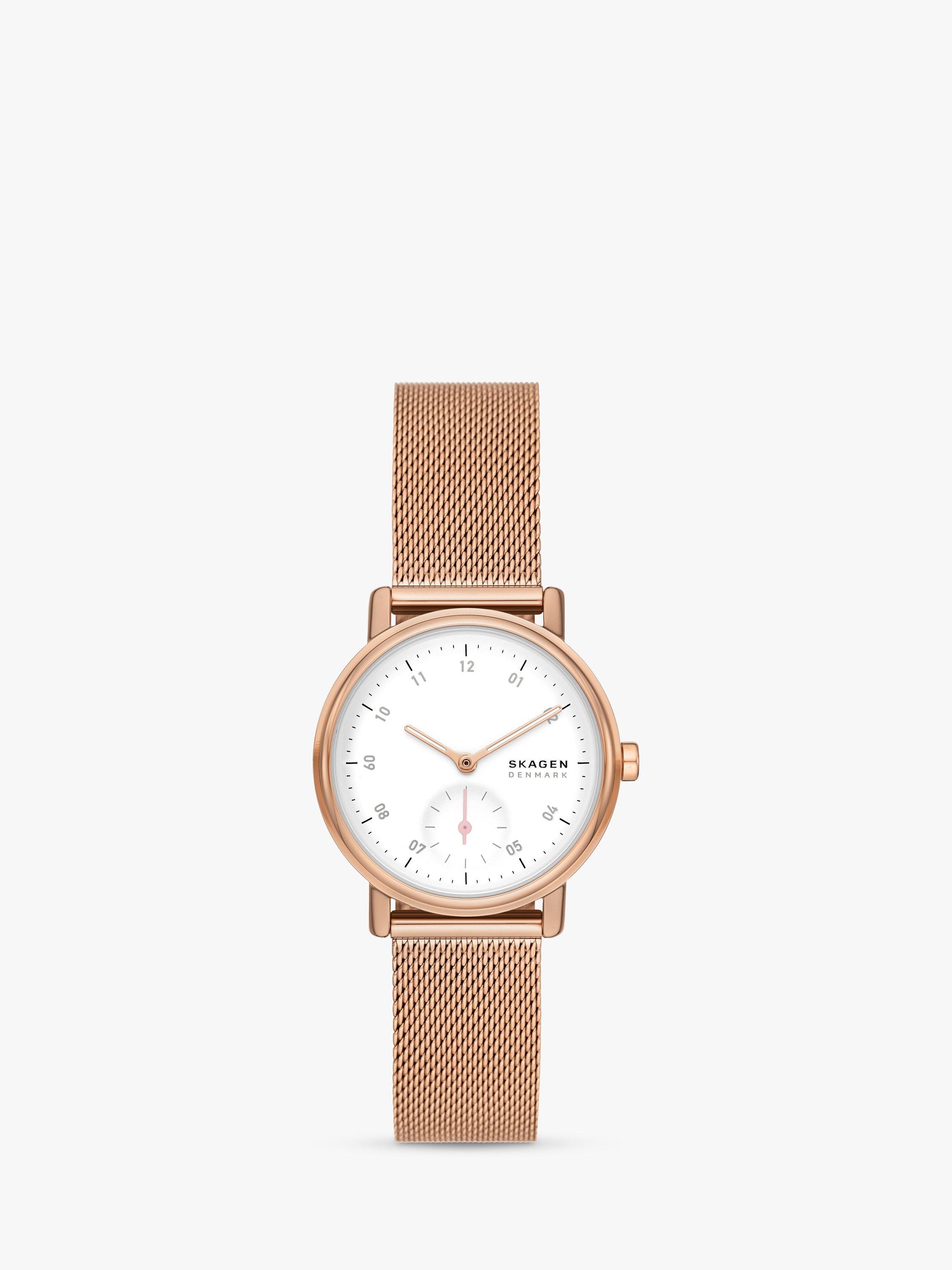 Skagen Women's Kuppel Lille Mesh Strap Watch, Rose Gold SKW3099