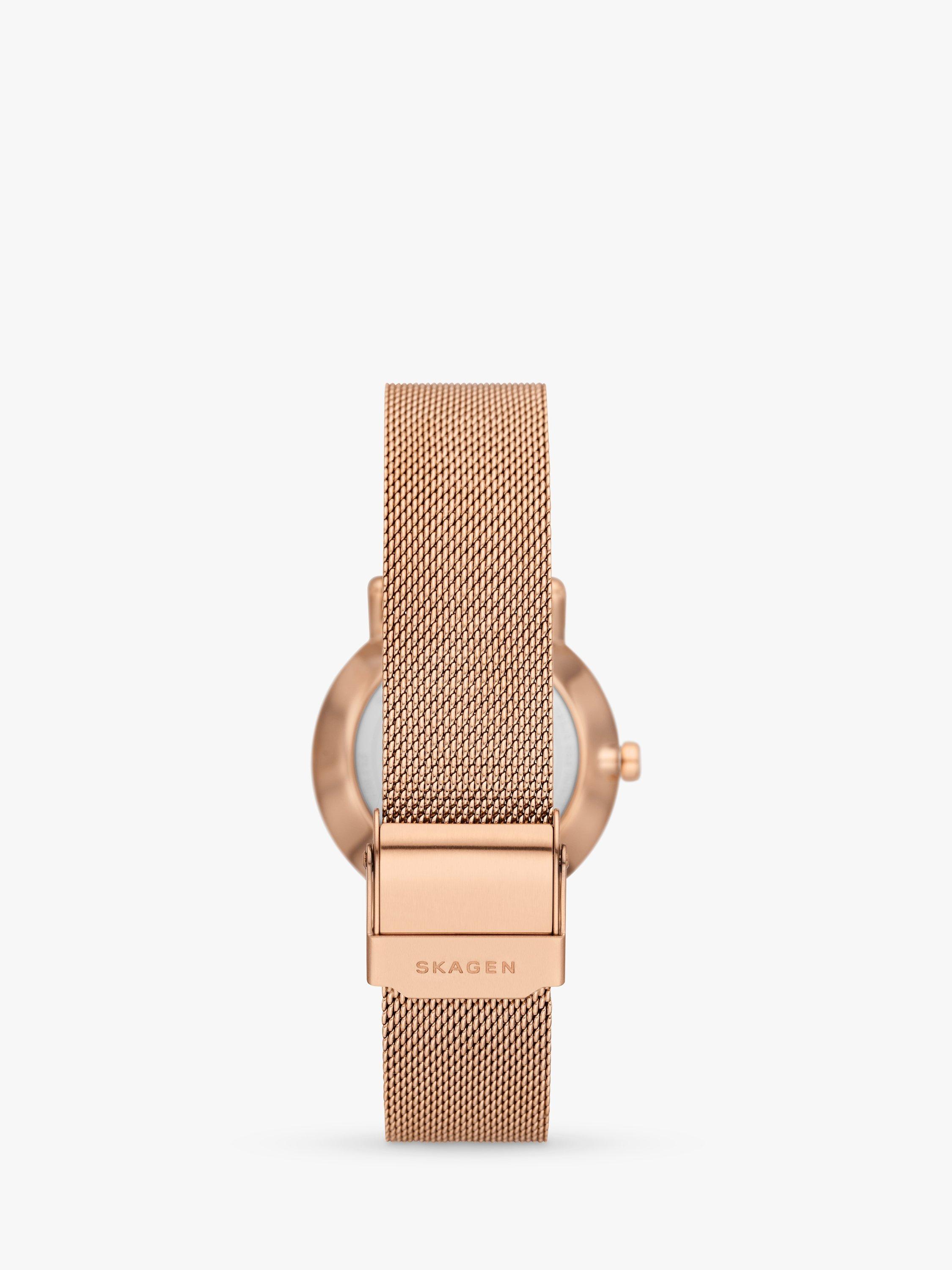 Skagen Women's Kuppel Lille Mesh Strap Watch, Rose Gold SKW3099