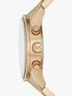 Michael Kors Women's Bryant Crystal Chronograph Date Bracelet Strap Watch - view 2, Gold MK6356