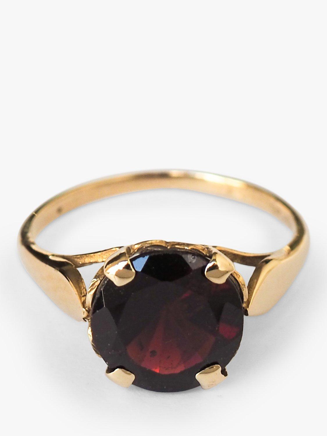 L & T Heirlooms Pre-Loved 9ct Yellow Gold Garnet Ring, Dated Circa 1967