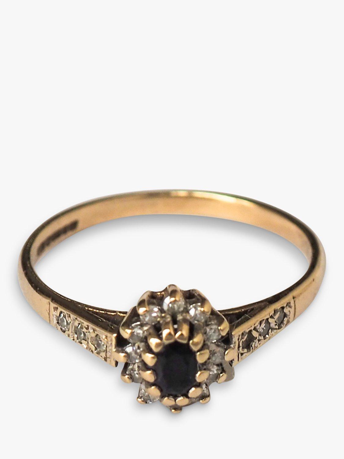 L & T Heirlooms Pre-Loved 9ct Gold Sapphire & Diamond Ring, Dated Circa 1990