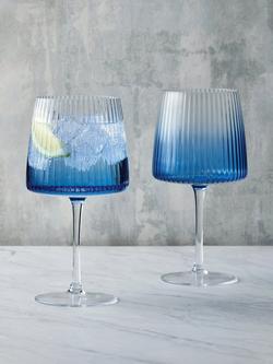 Anton Studio Designs Empire Gin Glasses, Set of 2, 700ml - view 2, Blue