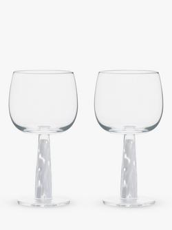 Anton Studio Designs Björn Gin Glasses, Set of 2, 400ml, Clear/White, Clear/White