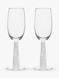 Anton Studio Designs Björn Flute Glasses, Set of 2, 300ml, Clear/White, Clear/White