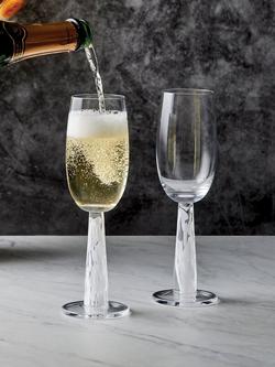 Anton Studio Designs Björn Flute Glasses, Set of 2, 300ml, Clear/White - view 2, Clear/White