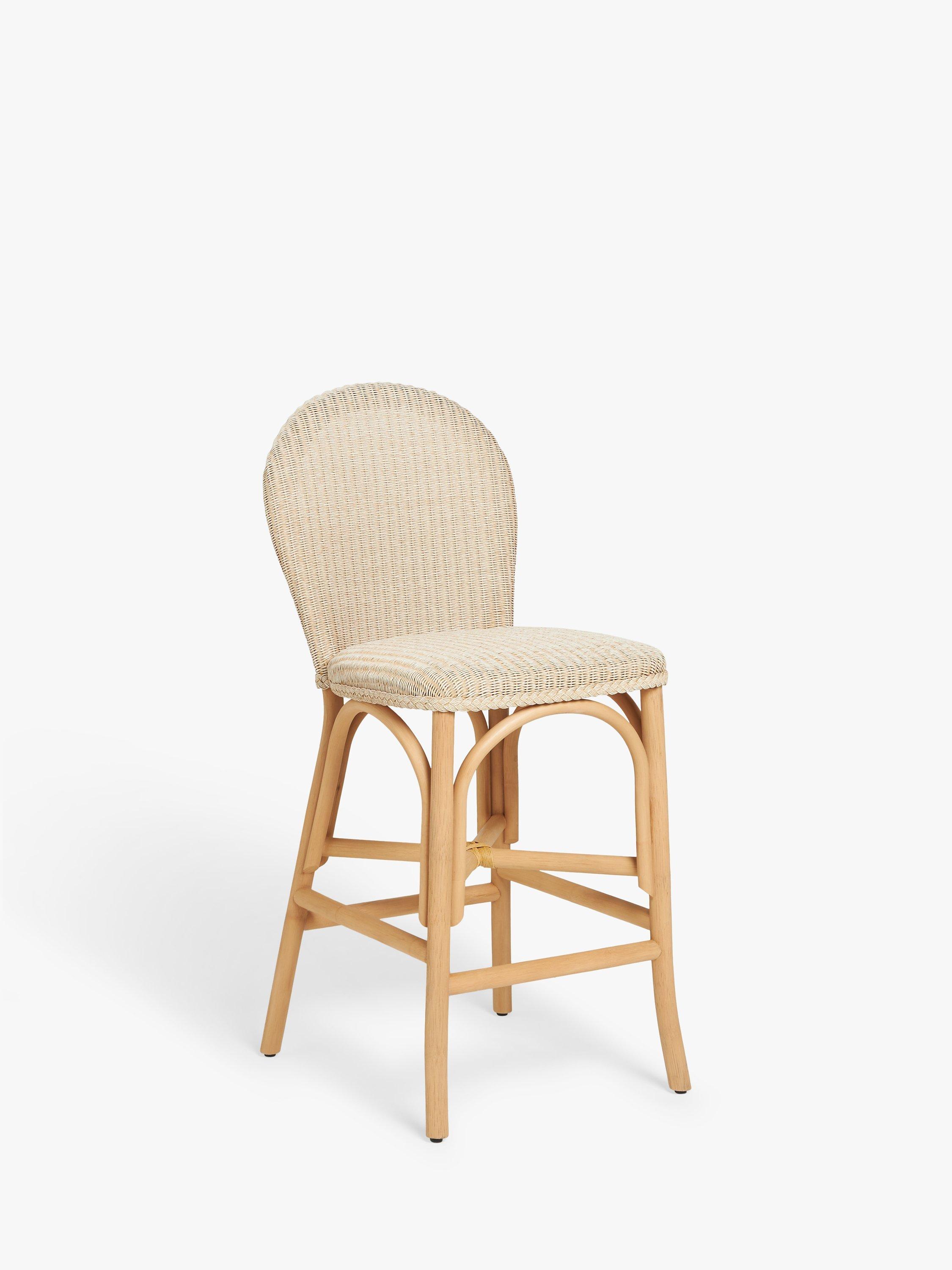 John Lewis Woven Cane Bar Stool, Snow Wash White