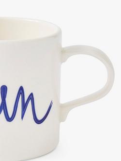 Portmeirion Mum Earthenware Mug, 360ml, Blue/White - view 2, Blue/White