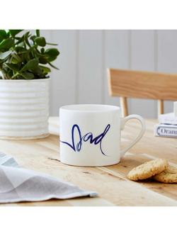 Portmeirion Dad Earthenware Mug, 360ml, Blue/White - view 2, Blue/White