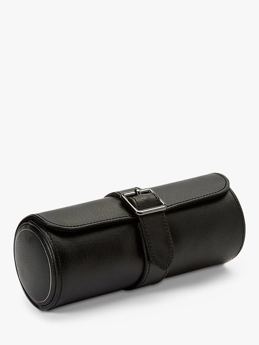 Product image 2 of 6, which shows Wolf British Racing Vegan Leather Watch Roll, Black