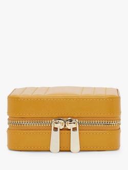 Wolf Maria Leather Zip Travel Jewellery Case, Mustard