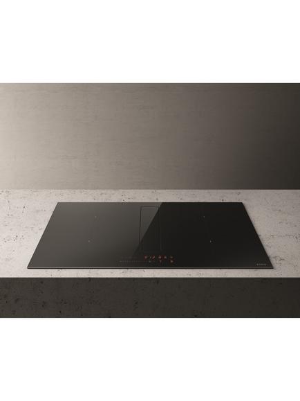 Elica NikolaTesla FIT XL 80cm Induction Hob with Integrated Extractor, Black, Black Glass