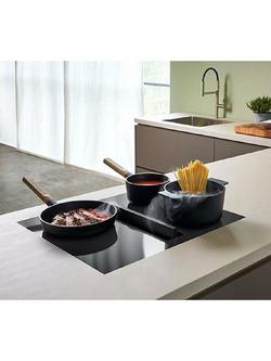 Elica NikolaTesla FIT XL 80cm Induction Hob with Integrated Extractor, Black - view 2, Black Glass