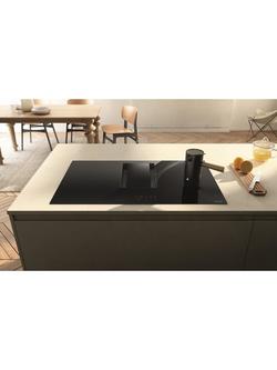 Elica NikolaTesla Alpha 75cm Induction Hob with Integrated Extractor, Black, Black Glass