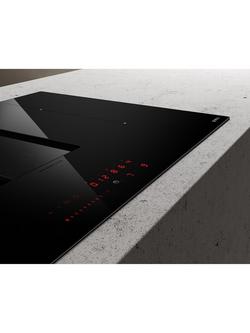 Elica NikolaTesla Alpha 75cm Induction Hob with Integrated Extractor, Black - view 2, Black Glass
