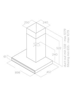 Elica ADELE2-BLK-90 89.8cm Wall Mounted Chimney Cooker Hood, Black - view 2, Black