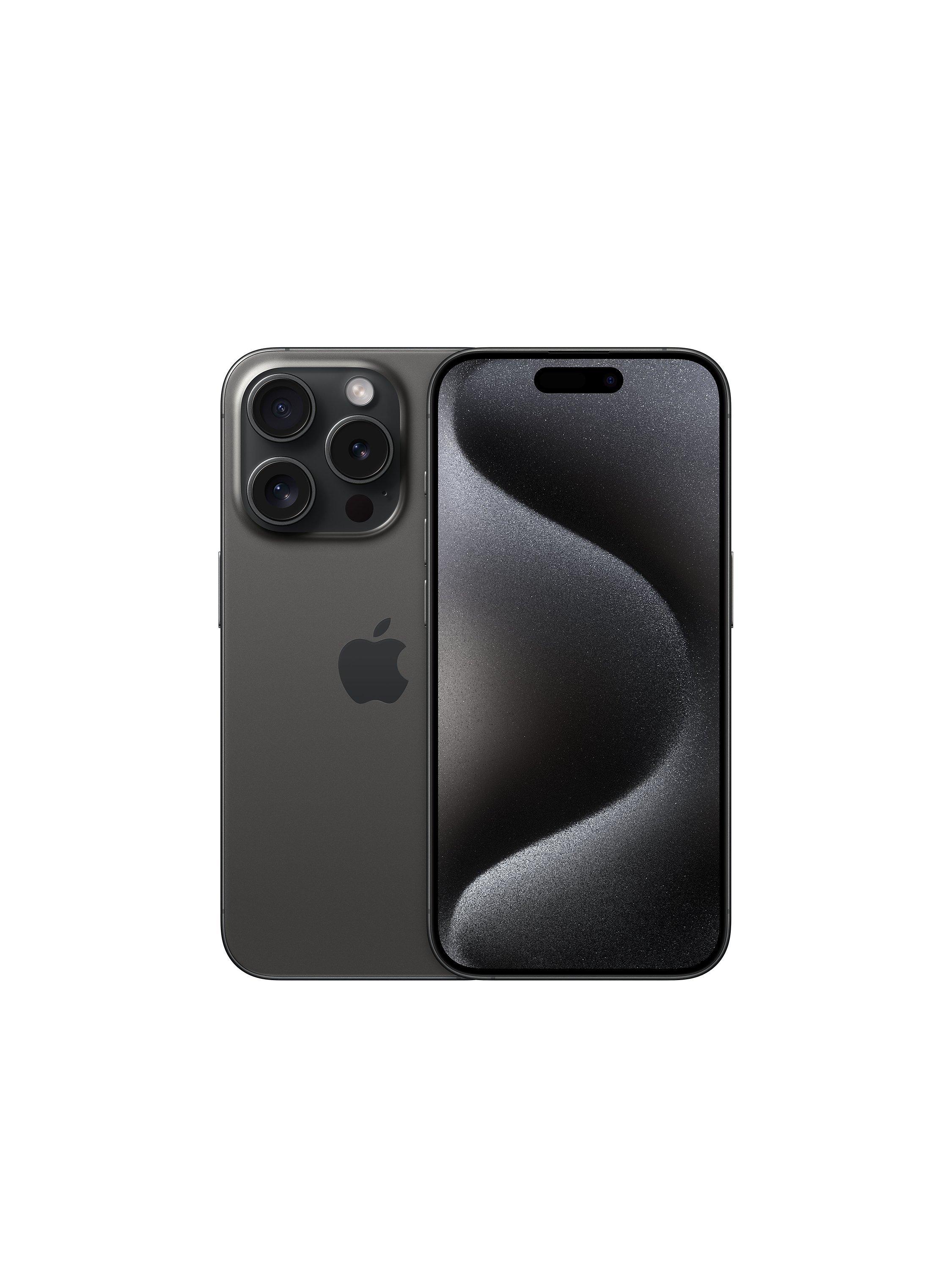 Apple iPhone 15 Pro, iOS, 6.1", 5G, SIM Free, 1TB, Black Titanium